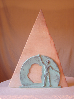 Espace#3 grès et bronze, 45cm