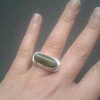 Opale verte et argent