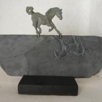 Equus Ferus 3, ardoise & bronze